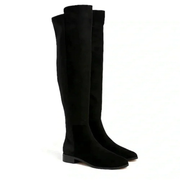 J. Crew New Over the Knee Boots Black Suede - Picture 6 of 16